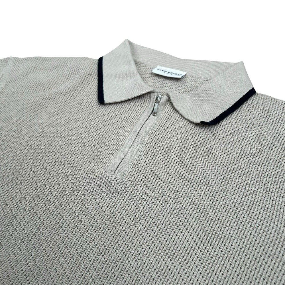 John Henric Cotton Short Sleeve Sweater Medium Preppy Golf Old Money‎ Vacation